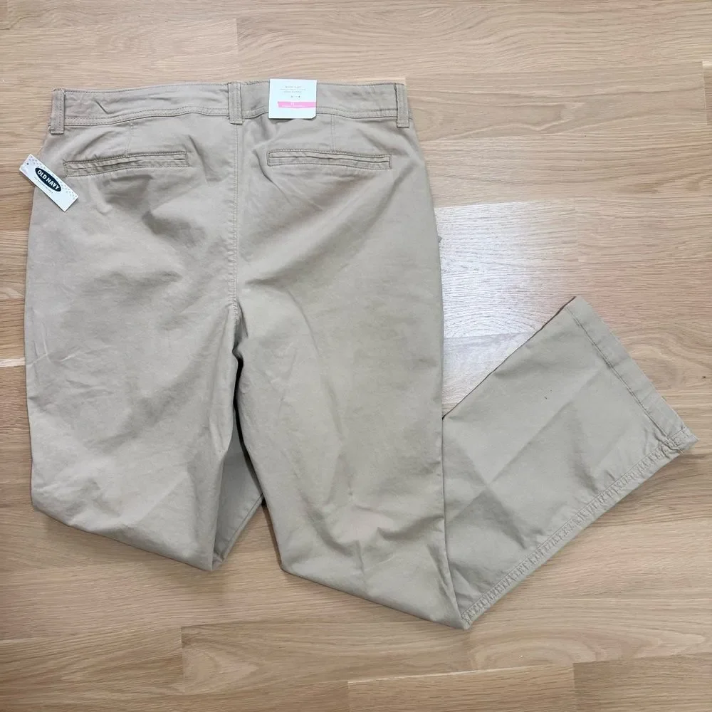OLD NAVY NWT Women’s Bootcut Khaki Pants High Rise Tan Beige Size 12